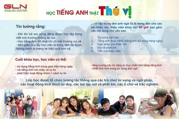 tờ rơi quảng cáo trung tâm tiếng anh